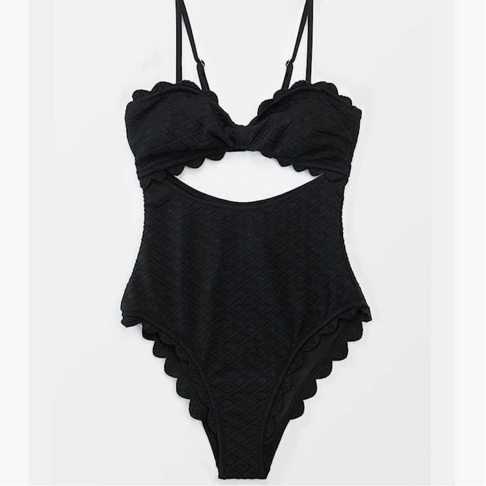 ☀️SCALLOPED KNOT CUT OUT SWIMSUIT - Picture 5 of 12
